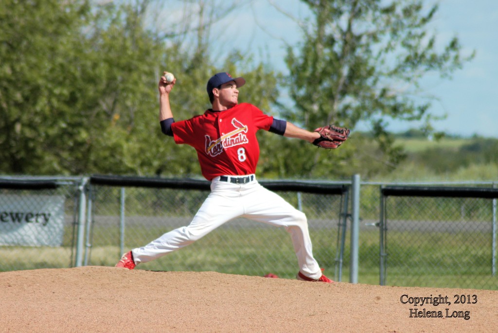 Taylor Heck closed the game for the Unity Cardinals, pitching four and a half (approx.)innings, including the three extra innings.