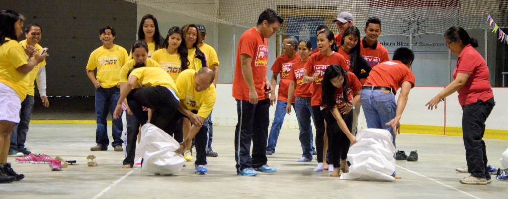 adult sack race relay